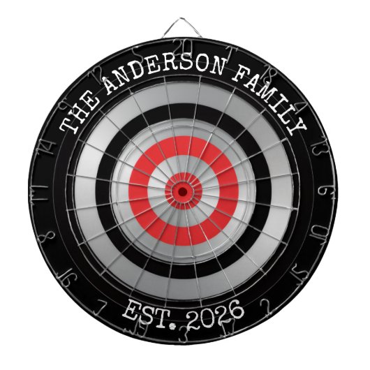 Personalized Family Dartboard Wall Art Sign Dartscheibe (vorne)