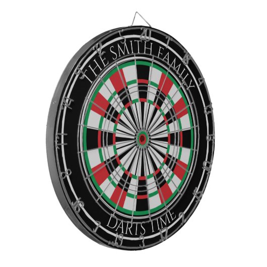 Personalized Family Dartboard with Custom Name  Dartscheibe (Vorderseite Links)