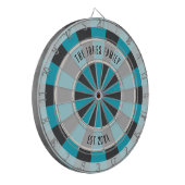 Personalized Family Name and Year Modern Blue Dartscheibe (Vorderseite Links)