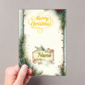 Personalized Family Name Christmas Card, Rustic Pi Acryleinladungen (Insitu (Handheld))