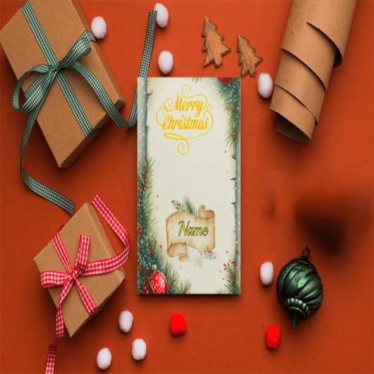 Personalized Family Name Christmas Card, Rustic Pi Acryleinladungen