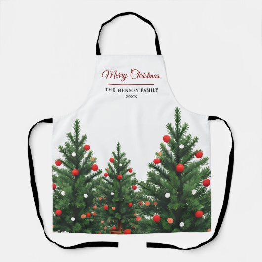 Personalized Family Name Christmas Tree Schürze (Vorderseite)