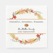 Personalized Family Name Custom Fall Thanksgiving Serviette (Vorderseite)