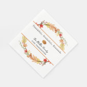 Personalized Family Name Custom Fall Thanksgiving Serviette (Ecke)