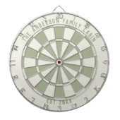 Personalized Family Name Custom Sage Game Room  Dartscheibe (vorne)