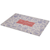 Personalized Family Name Cute Hand Drawn Food Schneidebrett (Ecke)