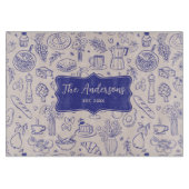 Personalized Family Name Cute Hand Drawn Food Schneidebrett (Vorderseite)