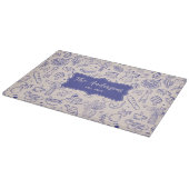 Personalized Family Name Cute Hand Drawn Food Schneidebrett (Ecke)