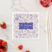 Personalized Family Name Cute Hand Drawn Food Serviette (Beispiel)