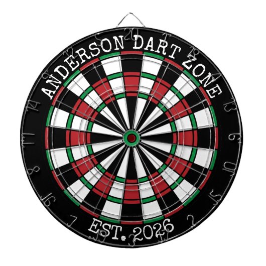 Personalized Family Name Dartboard Man Cave Dartscheibe (vorne)