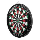 Personalized Family Name Dartboard Man Cave Dartscheibe (Vorderseite rechts)