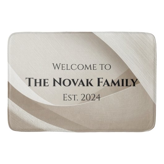 Personalized Family Name Doormat – Welcome Badematte (Vorderseite)