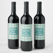 Personalized Family Name Easter Wine Label Weinetikett (Flaschen)