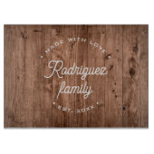 Personalized Family Name est. year faux wood Schneidebrett (Vorderseite)