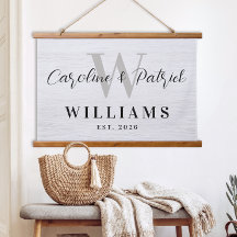 Personalized Family Name Framed Fabric Sign