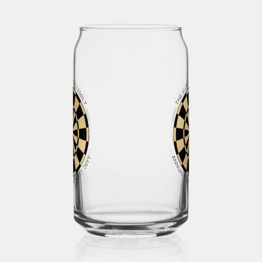 Personalized Family Name Gold Black Dartboard Dosenglas (Links)