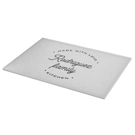 Personalized Family Name KITCHEN CHIC Schneidebrett (Ecke)