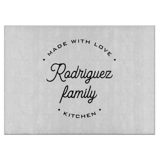 Personalized Family Name KITCHEN CHIC Schneidebrett (Vorderseite)