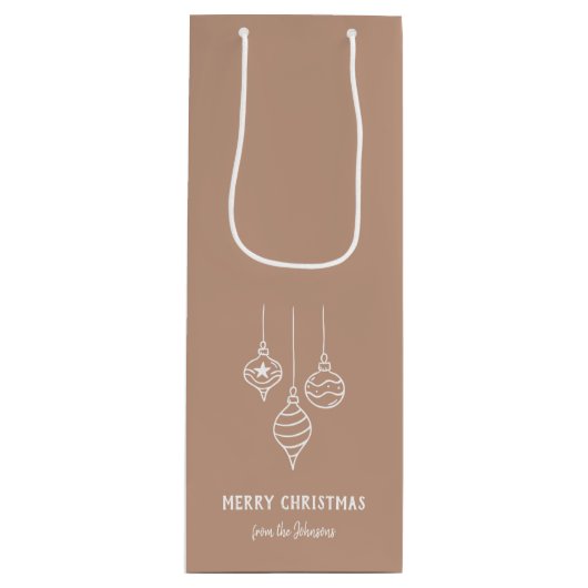 Personalized Family Name Merry Christmas Bauble Geschenktüte Für Weinflaschen (Vorderseite)