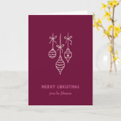 Personalized Family Name Merry Christmas Bauble Karte (Gelbe Blume)