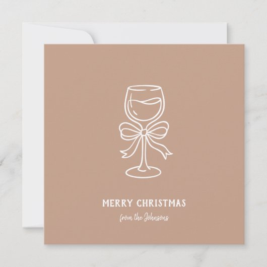 Personalized Family Name Merry Christmas Drink Karte (Vorderseite)