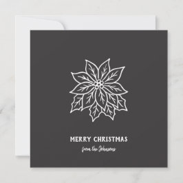 Personalized Family Name Merry Christmas Flower Karte
