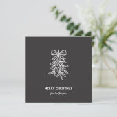 Personalized Family Name Merry Christmas Mistletoe Karte (Stehend Vorderseite)