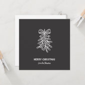 Personalized Family Name Merry Christmas Mistletoe Karte (Vorderseite/Rückseite Beispiel)