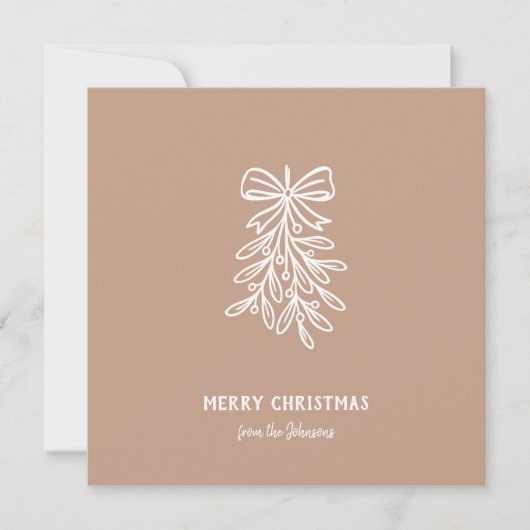 Personalized Family Name Merry Christmas Mistletoe Karte (Vorderseite)