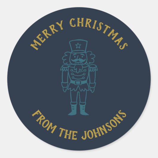 Personalized Family Name Merry Christmas Prince Runder Aufkleber (Vorderseite)