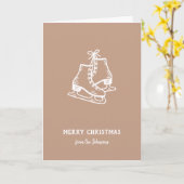 Personalized Family Name Merry Christmas Skates Karte (Gelbe Blume)