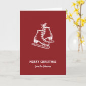 Personalized Family Name Merry Christmas Skates Karte (Gelbe Blume)
