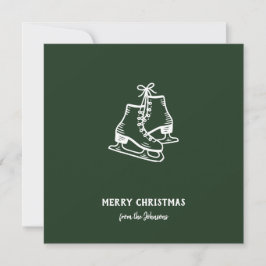 Personalized Family Name Merry Christmas Skates Karte