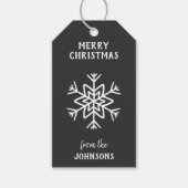 Personalized Family Name Merry Christmas Snowflake Geschenkanhänger (Vorderseite)