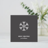 Personalized Family Name Merry Christmas Snowflake Karte (Stehend Vorderseite)