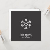 Personalized Family Name Merry Christmas Snowflake Karte (Vorderseite/Rückseite Beispiel)