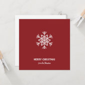 Personalized Family Name Merry Christmas Snowflake Karte (Vorderseite/Rückseite Beispiel)