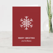 Personalized Family Name Merry Christmas Snowflake Karte (Vorderseite)