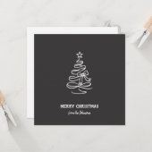 Personalized Family Name Merry Christmas Tree Karte (Vorderseite/Rückseite Beispiel)