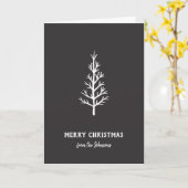 Personalized Family Name Merry Christmas Tree Karte (Gelbe Blume)