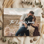 Personalized Family Name Script Photo  Postkarte