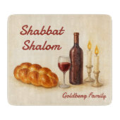 Personalized Family Name Shabbat Shalom Schneidebrett (Vorderseite)