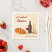 Personalized Family Name Shabbat Shalom Serviette (Beispiel)