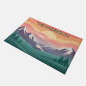 Personalized Family Name Sunrise Mountains         Fußmatte (Schrägansicht)