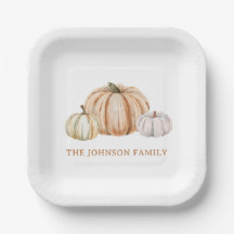 Personalized Family Name Thankful Neutral Pumpkin