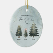 Personalized Family of Three Christmas Ornament (Rechts)