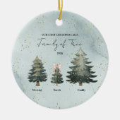 Personalized Family of Three Christmas Ornament (Vorne)