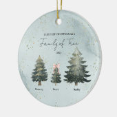 Personalized Family of Three Christmas Ornament (Links)