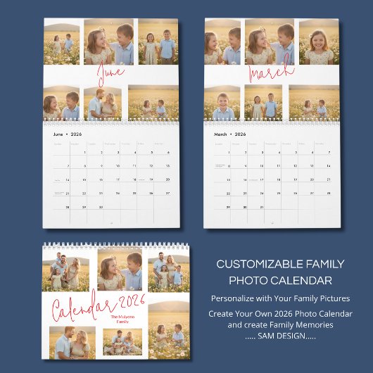Personalized Family Photo Calendar 2026 Kalender
