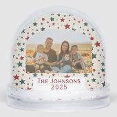 Personalized Family Photo Christmas Stars Schneekugeln (Vorderseite)
